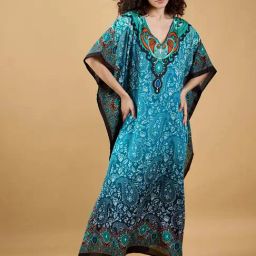 The Kaftan Company Blue Printed Kaftan-image-61
