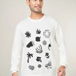 People By Pantaloons White Cotton Regular Fit Printed Sweatshirt-picture-18
