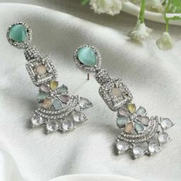 Panash Silver Toned Contemporary Drop Earrings-image-72