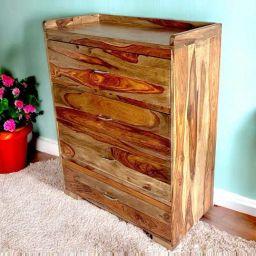 Ikiriya Elder Beige Sheesham Wood Chest of Drawers in Teak Finish-image-80