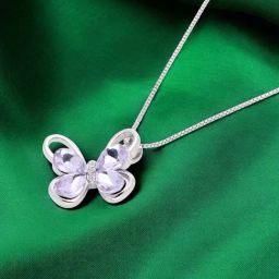 crash.club by CKC 925 Sterling Silver Sparkling Butterfly Chain Pendant for Women-picture-25