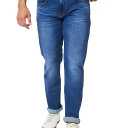 Spykar Blue Comfort Fit Lightly Washed Jeans-image-44