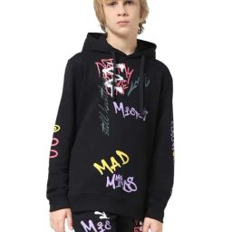 Jack & Jones Junior Jet Black Printed Full Sleeves Sweatshirt-image-74