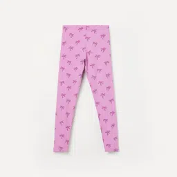 Fame Forever by Lifestyle Girls Lilac Cotton Blend Printed Leggings-picture-30