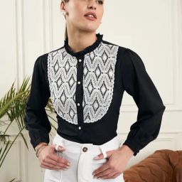 Style Quotient Black & White Self Design Shirt-picture-16