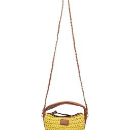 Hie Sunshine Yellow Textured Medium Sling Handbag-image-59