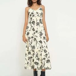 People By Pantaloons Antique White Regular Fit Printed Casual Dress-picture-37