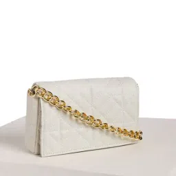 Forever Glam by Pantaloons Off White Quilted Medium Cross Body Bag-picture-20