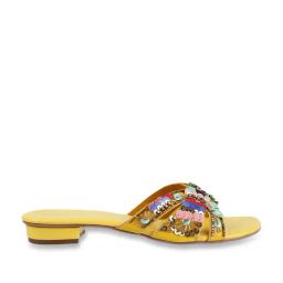 Catwalk Women's Yellow Ethnic Sandals-image-9