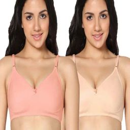IN CARE Peach Cotton T-Shirt Bras - Pack Of 2-image-6