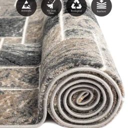 Obsessions Dark Grey Polypropylene Abstract Carpet - Medium image 3
