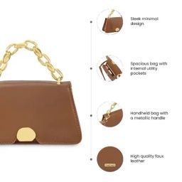 Fastrack MTO MTS Tan Solid Medium Handbag image 2