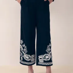 Vero Moda Black Embroidered High Rise Pants-image-13