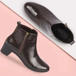 Fausto Women's Brown Casual Booties-image-75