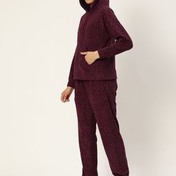 LILL Women Maroon & Black Animal Print Co-Ords Set-image-12