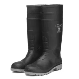 Vaultex Men's KE-23 PVC Gum Boots With Steel Toe ISI Marked Safety Shoes Black Size: 10-22