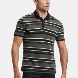 Jockey US93 Black & Dark Olive Super Combed Cotton Rich Polo T-Shirt-picture-20