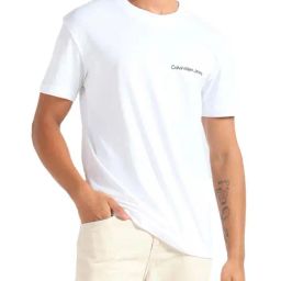 Calvin Klein Bright White Cotton Regular Fit T-Shirt-image-43