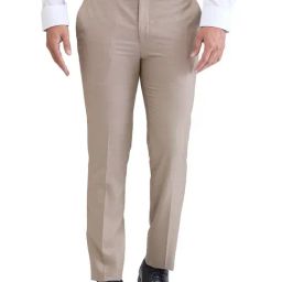Park Avenue Beige Super Slim Fit Texture Trousers-image-35