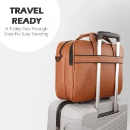 LAVIE SPORT Tan Synthetic Leather Medium Laptop Messenger Bag image 5