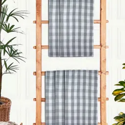 Aura Grey & White 5 Printed Cotton 210 GSM Bath Towel-image-95