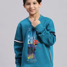 Monte Carlo Kids Teal Printed Full Sleeves Sweatshirt-image-16