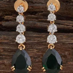 Kushal's Fashion Jewellery Embellished Bridal Rose Gold-Plated Contemporary Drop Earrings-52