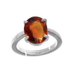 Clara Red Hessonite 3cts Sterling Silver Navratna Ring-image-63