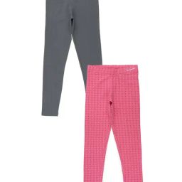 Peter England Girls Pink & Grey Printed Leggings (Pack Of 2)-image-34