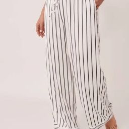 La Vie En Rose White & Black Striped Pyjamas-image-9