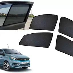 Auto Pearl Side Window Polyester Sun Shade Cover for Tata Tiago (Black)-24
