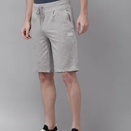 Jack & Jones Men Grey Melange Solid Regular Fit Regular Shorts-image-50