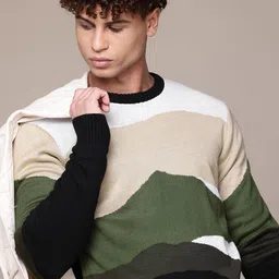 The Roadster Lifestyle Co. Abstract Design Round Neck Pullover-image-54