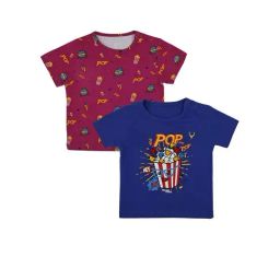 Allen Solly Junior Dark Pink & Royal Blue Printed T-Shirt (Pack Of 2)-image-89