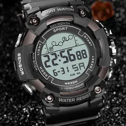 Poshi Men Waterproof Round Dial Digital Sports Watch-33