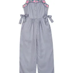 Budding Bees Kids Grey Embroidered Jumpsuit-image-82
