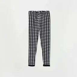 Fame Forever by Lifestyle Kids Black & White Houndstooth Leggings-picture-49