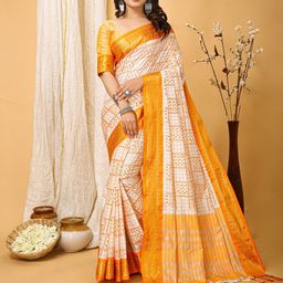 HERE&NOW Bandhani Zari Pure Cotton Bandhani Saree-picture-57