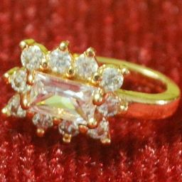 SHREEVARAM Cubic Zirconia Diamond Gold-Plated Brass Nose Ring-image-76