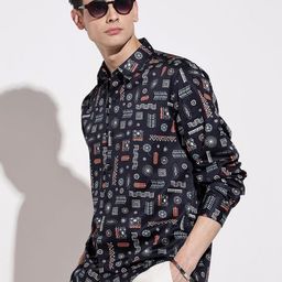 SHOWOFF Men Geometric Printed Cotton Casual Shirt-picture-5