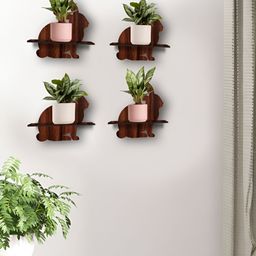OLIVE TREE Set of 4 Brown MDF Planter Stand-7