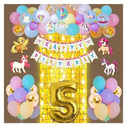 Party Propz 5th Birthday Decorations Kit Combo Multicolor - Pack Of 63-image-61