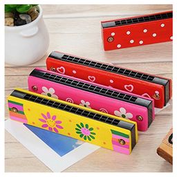 Trinkets & More Wooden Harmonica Mouth Organ Pack of 2 (Colour & Print May Vary)-14