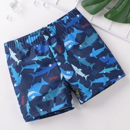 Babyhug Swimming Trunk Shark Print - Navy Blue-image-92