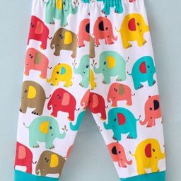 Child World Interlock Full Length Lounge Pants With Elephant Print - Blue-image-36