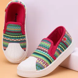 Cute Walk by Babyhug Geometric Pattern Casual Shoes - Coral Blue-picture-31