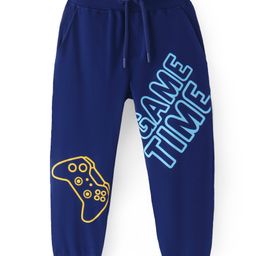 Pine Kids Cotton Knit Full Length Lounge Pant Text Print - Blue Depths-picture-24