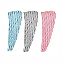 HOUSSE Blue & Grey Pack Of 3 Printed 300 GSM Bath Towel-picture-38