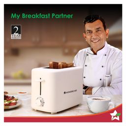 Wonderchef Bellagio 2-Slice Pop-up Toaster with Lid Cover | 800 Watt | 2 Bread Slice | 7- Level Browning Controls|Wide Bread Slots| Auto Shut Off | Easy to Clean| White| 2 Year Warranty image 2