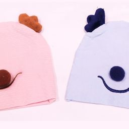 Tipy Tipy Tap Set Of 2 Reindeer Designed Cap With Mittens - Blue & Pink - Diameter - 36 cm image 2